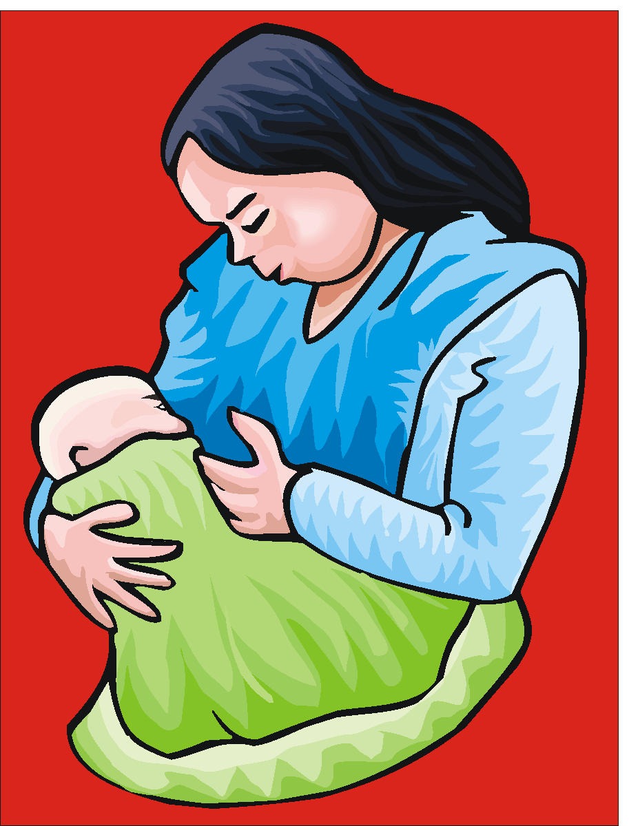 Clipart of woman breastfeeding